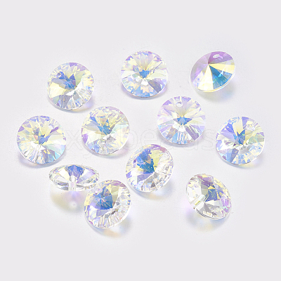 Faceted Glass Rhinestone Charms LS-X-RGLA-F049-8mm-001AB-1