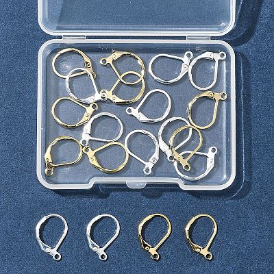 20Pcs 2 Colors Brass Leverback Earring Findings KK-FS0001-47-1
