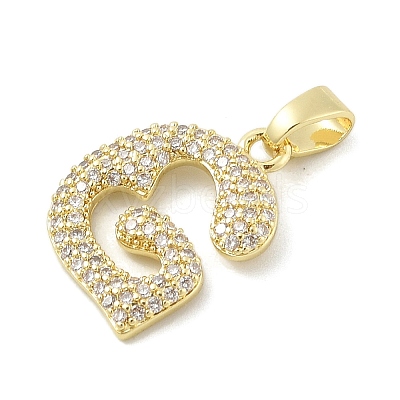 Brass Micro Pave Cubic Zirconia Pendants ZIRC-C012-01G-07-1
