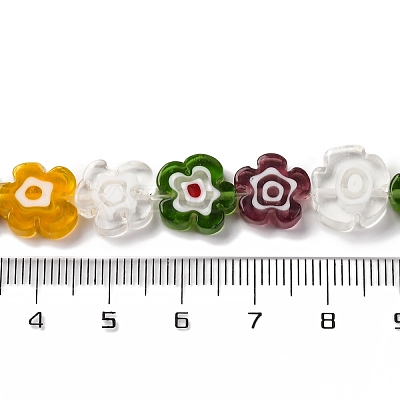 Handmade Millefiori Lampwork Beads Strands LAMP-G164-03J-1