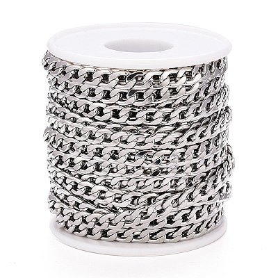 Tarnish Resistant 304 Stainless Steel Cuban Link Chains CHS-M003-13P-D-1