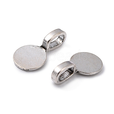 Tibetan Style Alloy Glue On Flat Pad Pendant Bails X-TIBEP-1124-AS-FF-1