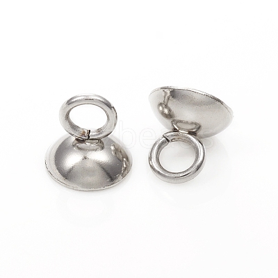 201 Stainless Steel Bead Cap Pendant Bails STAS-G224-24P-03-1