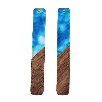 Opaque Resin & Walnut Wood Big Pendants X-RESI-TAC0017-04C-1