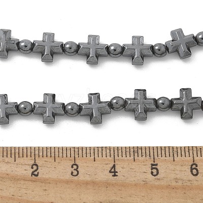 Non-Magnetic Hematite Beads Necklaces for Women Men NJEW-R020-01-1