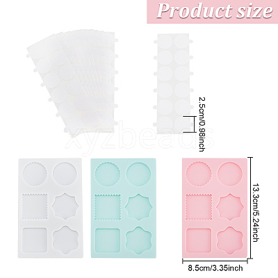 3Pcs 3 Color Square & Round & Flower Silicone Wax Melt Molds DIY-DR0001-35-1