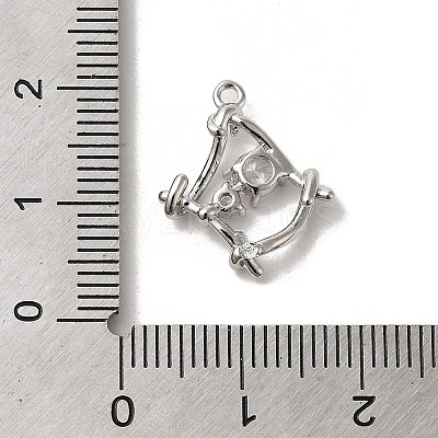 Brass Micro Pave Cubic Zirconia Pendants LS-KK-D091-04P-1