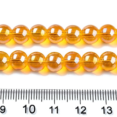 Electroplate Transparent Glass Beads Strands GLAA-T032-T8mm-AB11-1