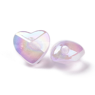 UV Plating Luminous Transparent Acrylic Beads OACR-C001-06-1