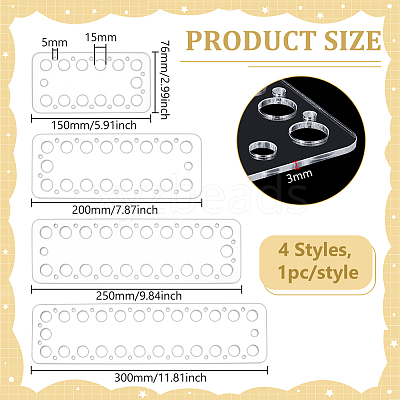4Pcs 4 Styles Acrylic Yarn Thread Winding Plate DIY-BC0013-91-1