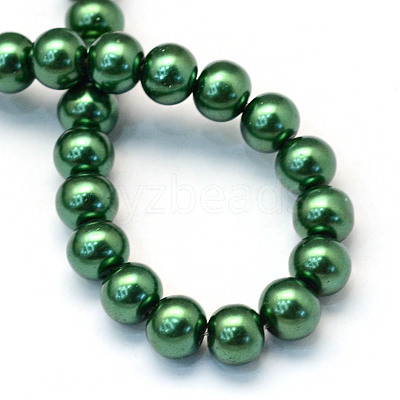 Baking Paint Pearlized Glass Pearl Round Bead Strands X-HY-Q330-8mm-71-1