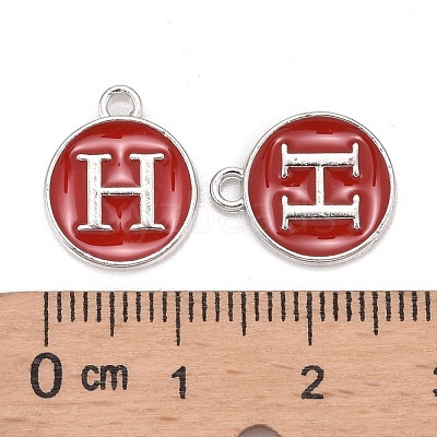 Platinum Plated Alloy Enamel Charms ENAM-S118-03H-P-1