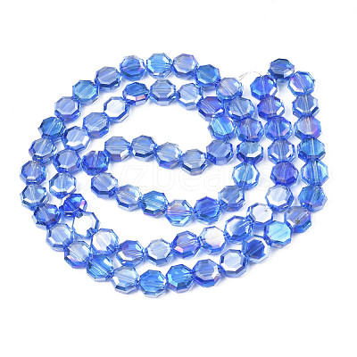 Electroplate Transparent Glass Beads Strands EGLA-N002-27-C03-1