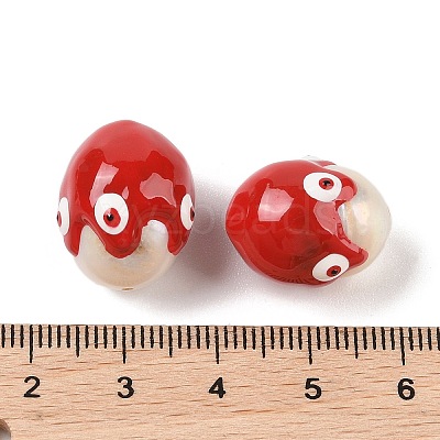 Natural Cultured Freshwater Pearl Enamel Beads PEAR-G014-05F-1