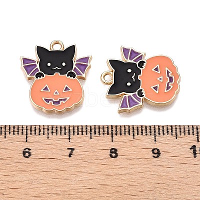 Halloween Theme Rack Plating Alloy Enamel Pendants X-ENAM-N056-362-1