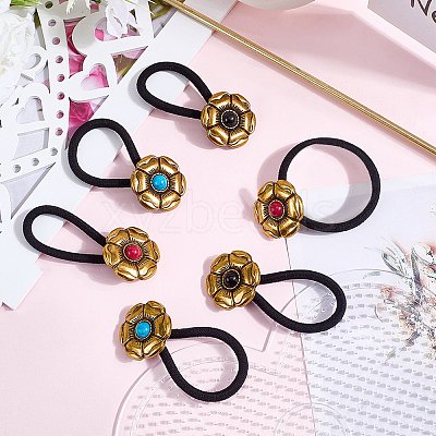 6Pcs 3 Colors Alloy Hair Ties DIY-CY0001-80A-1