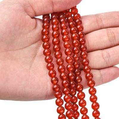 Natural Carnelian Beads Strands X-G-C076-6mm-2A-1