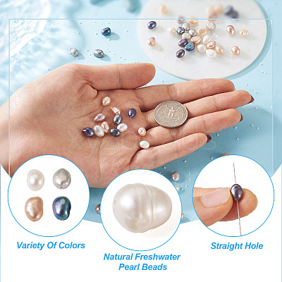 100Pcs 4 Styles Natural Cultured Freshwater Pearl Beads PEAR-BT0001-02-1