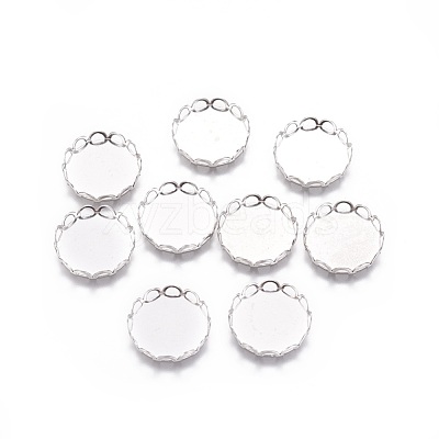 Tarnish Resistant 316 Surgical Stainless Steel Lace Edge Bezel Cups X-STAS-I118-07P-03-1