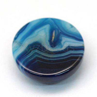 Dyed Natural Striped Agate/Banded Agate Cabochons G-R348-20mm-02-1