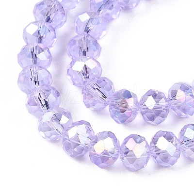 Electroplate Glass Beads Strands EGLA-A044-T8mm-B17-1