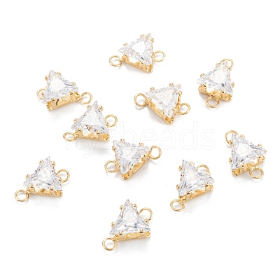 Brass Clear Cubic Zirconia Links ZIRC-G170-08G-1