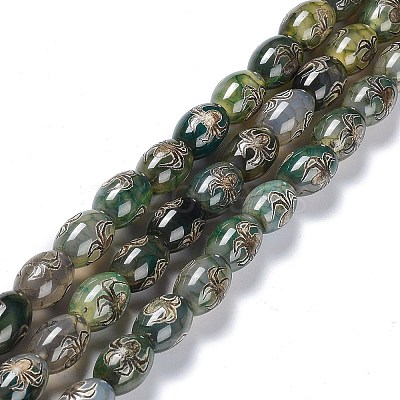 Tibetan Style dZi Beads Strands TDZI-E005-01R-1