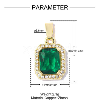 Brass Pave Cubic Zirconia Pendants CU-OY001-01G-2-1