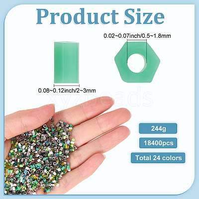 24 Styles Two Cut Glass Seed Beads SEED-SP0001-04-1