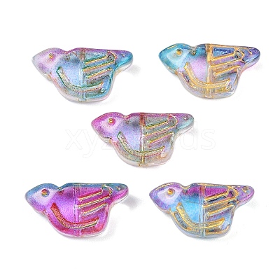 Electroplate and Golden Metal Enlaced Glass Beads EGLA-T029-03M-1