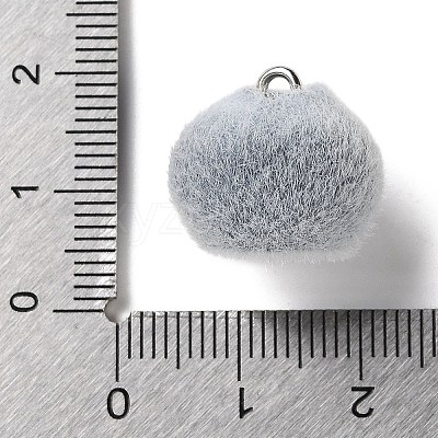 Fruit Theme Flocking Opaque Resin Pendants RESI-D017-04D-P-1