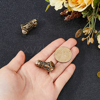 Brass Parachute Rope European Beads FIND-WH0609-62AG-1