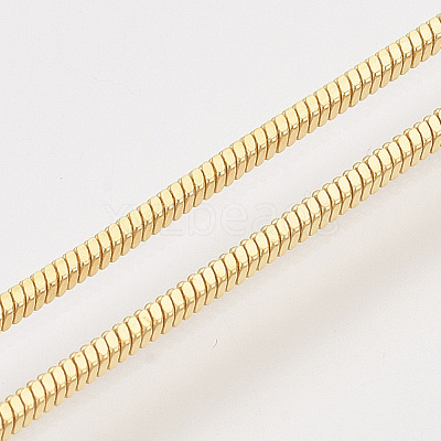 Brass Square Snake Chain Necklace Making MAK-T006-10B-G-1