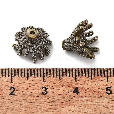 Brass Micro Pave Clear Cubic Zirconia Bead Caps LS-ZIRC-P085-11AB-1