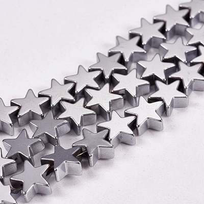 Electroplate Non-magnetic Synthetic Hematite Beads Strands G-J173-6x6mm-02-1