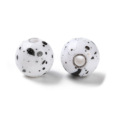 Printed Opaque Acrylic Round Beads LS-ACRP-P001-01B-01-1
