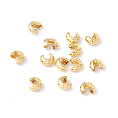 Brass Crimp Beads Covers KK-P219-05A-G02-1