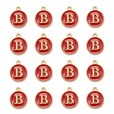 Golden Plated Alloy Enamel Charms X-ENAM-S118-03B-1