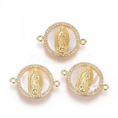 Brass Micro Pave Cubic Zirconia Links Connectors KK-I656-30-01-1