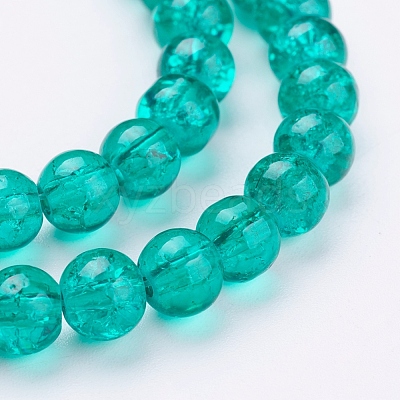 Spray Painted Crackle Glass Beads Strands CCG-Q001-6mm-15-1