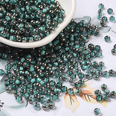 Transparent Inside Colours Glass Seed Beads SEED-H002-A-C222-1