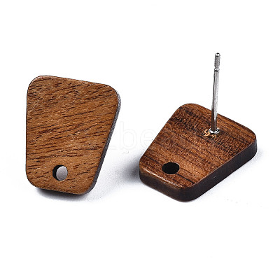 Walnut Wood Stud Earring Findings X-MAK-N032-017-1