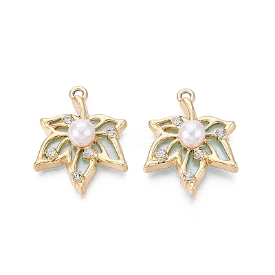 Alloy with ABS Imitation Pearl & Crystal Rhinestone & Acrylic Pendants PALLOY-Q466-04G-03-1