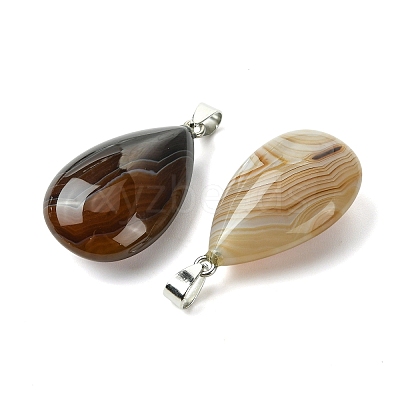 Natural Banded Agate Pendants GG-K002-09G-1
