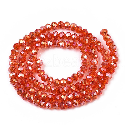 Electroplate Glass Beads Strands X-EGLA-A034-T4mm-B22-1