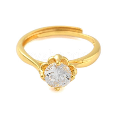 Clear Cubic Zirconia Adjustable Rings RJEW-L120-018G-08-1