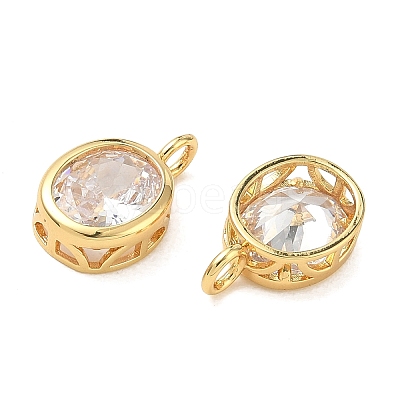 Brass Pave Clear Cubic Zirconia Pendants CU-CBA42CA-04B-G-1