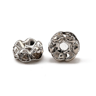 Brass Rhinestone Spacer Beads RB-A014-L5mm-01P-1