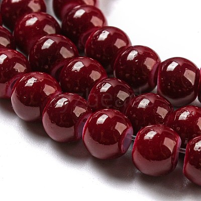 Painted Glass Bead Strands DGLA-S071-6mm-B30-1