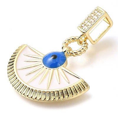 Brass Micro Pave Cubic Zirconia Pendants KK-S049-03G-1